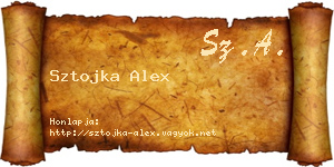 Sztojka Alex névjegykártya